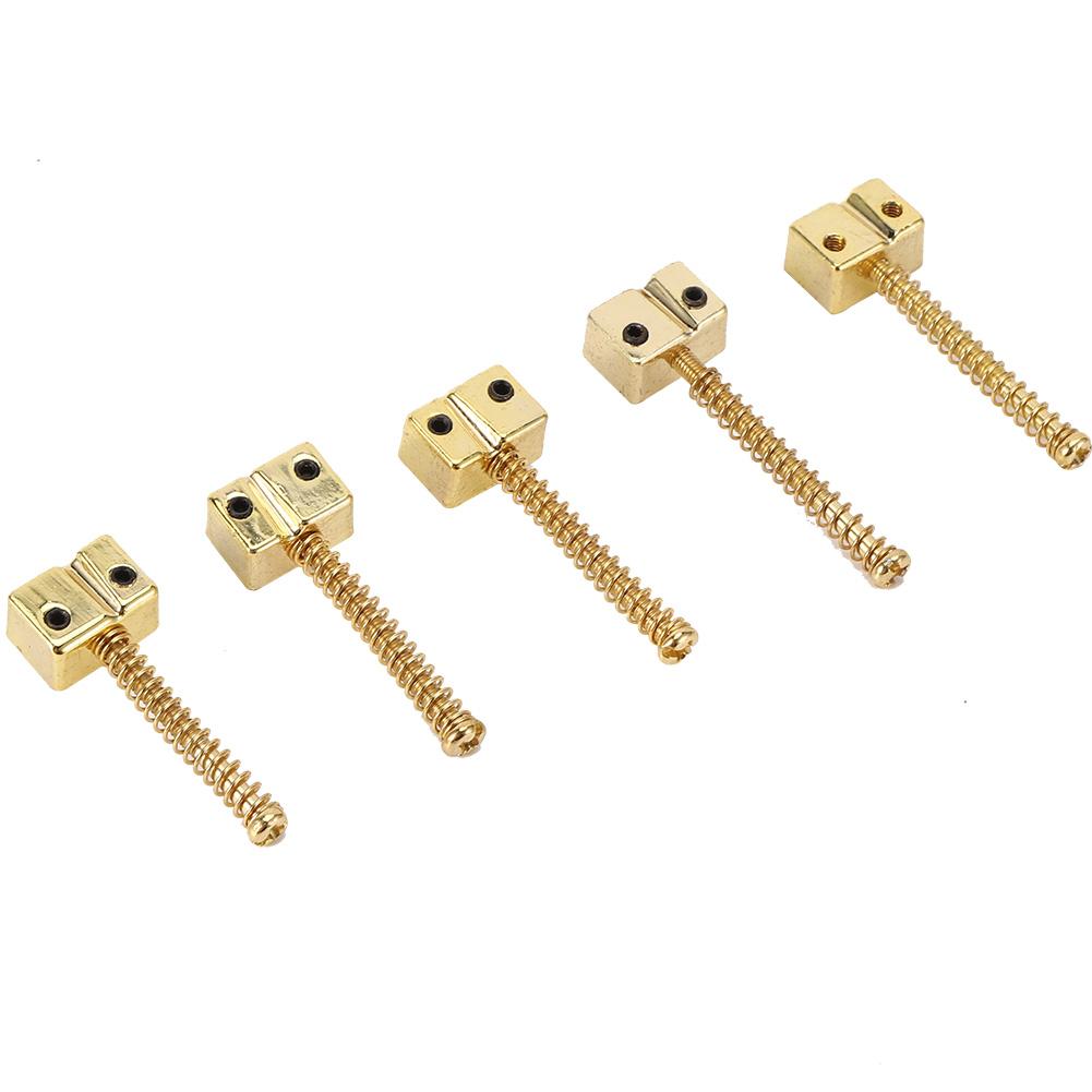 5Pcs Bass Bridge String Saddles for Bass Electric Guitar Replacement Part Spring Screws