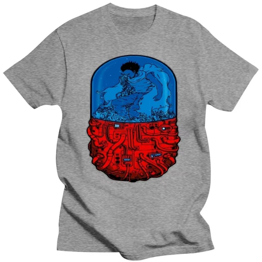Японская аниме-футболка Akira для мужчин Tetsuo Kaneda Neo Tokyo Tee Man Cool Fashion Short Sleeves Mens Designer Cotton tshirt