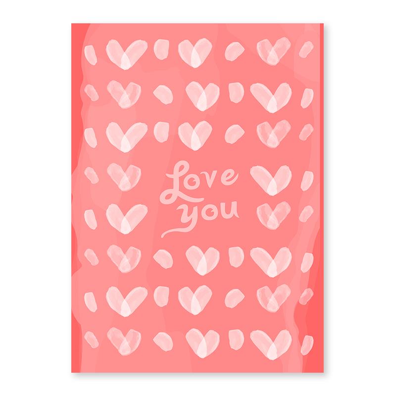 День святого Валентина Розовое сердце Настенная живопись Простая скандинавская картина на холсте Бохо праздничный подарок Дамский постер для украшения гостиной