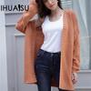 Autumn and Winter Women's Knitted Cardigan Bubble Sleeve Commuter Jacket Jumper