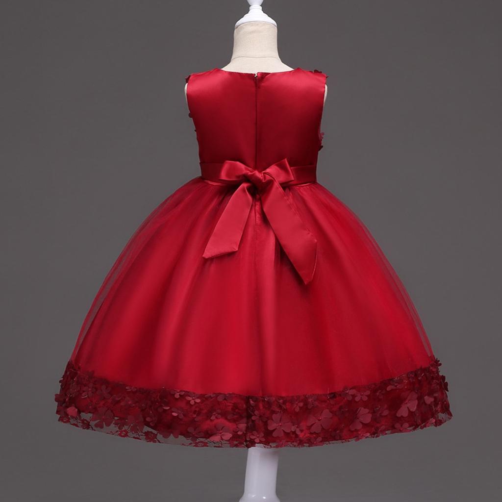 Детское платье Платье принцессы с цветочным узором Однотонное платье для торта