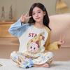 Girls Cotton Pajama Set Long Sleeve Pants Cartoon Print Sleepwear Kids 8 Years