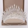 Модный серебряный цвет со стразами и кристаллами королевы, большая корона, свадебная тиара, женский конкурс красоты, свадебные аксессуары для волос, ювелирные изделия