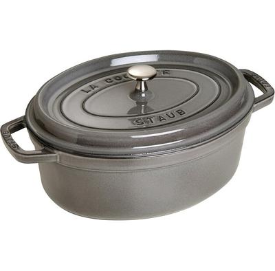 Кокотница Zwilling Staub, овальная, 33.5×27 см, серый графит, 3.2 л (40500-276-0)