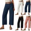 Women's Fashionable Solid Color Pocket Casual Versatile Straight Leg Jeans