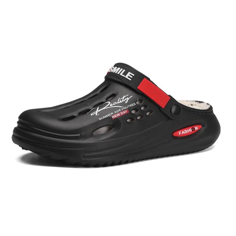 Модные мужские тапочки, зимние, бархатные, теплые, нескользящие, мужские, модные, универсальные, удобные, водонепроницаемые, повседневные тапочки