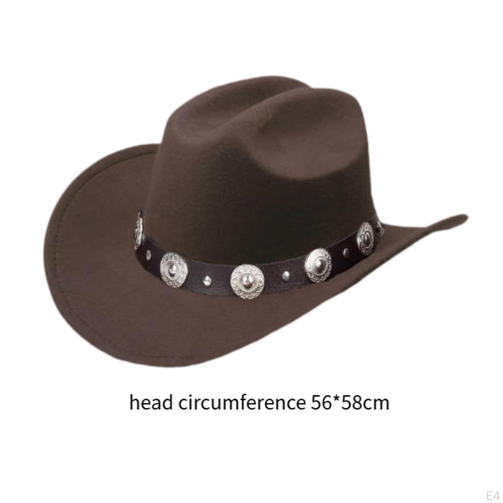 Шляпа с широкими полями Солнцезащитная шляпа Ковбойская для улицы Карнавал Музыкальный фестиваль Маскарадный костюм