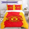 3pcs Duvet Cover Set (1*Duvet Cover + 2*Pillowcase, Without Core), Football United F.C Print Soft All‑Season Bedding Set, Home Bedroom Decor Gift