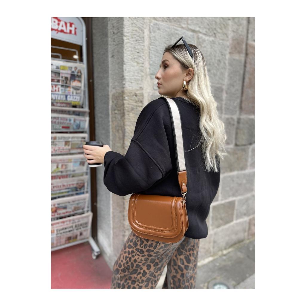 Women's Black Thick Crossbody Bag