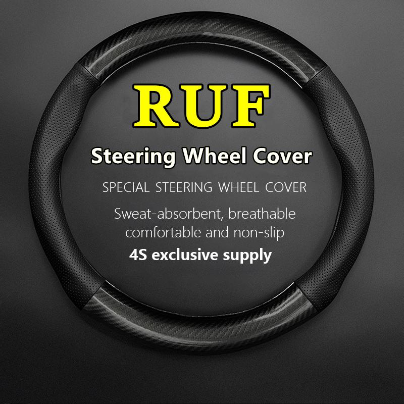 No Smell Thin For RUF Steering Wheel Cover Genuine Leather Carbon Fiber Fit RT Bergmeister XL CTR3 Turbo