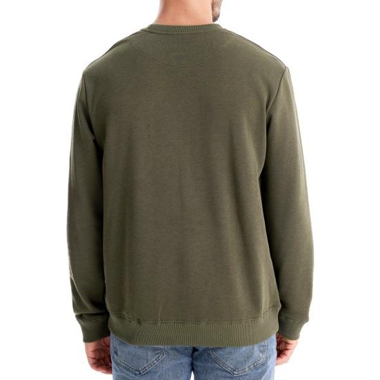 Fall Winter Men Top Loose O Neck Long Sleeves Pure Color Warm Pullover Mid