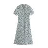 Winter 2024 Women's European & American Style Slimming Short Sleeve French Print Dress