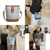 Fashionable Korean Style Casual Bucket Bag For Women In Elegant Black Silver Brown Colors