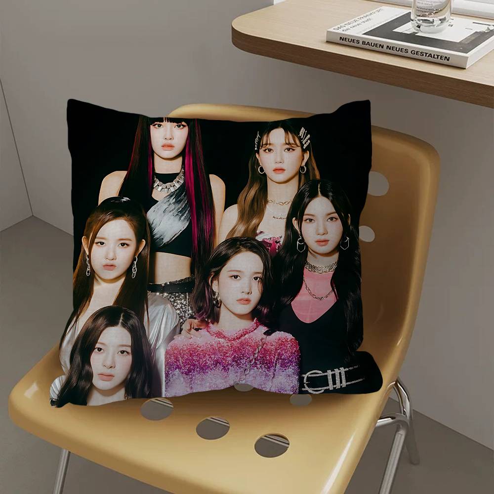 Kpop Group Sstayc Pillow Gift Home Office Decoration Bedroom Sofa Car Cushion Cover Case 45x45