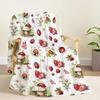 Клубничное одеяло Мягкое и удобное Фланелевое плюшевое Портативное диванное одеяло для сна