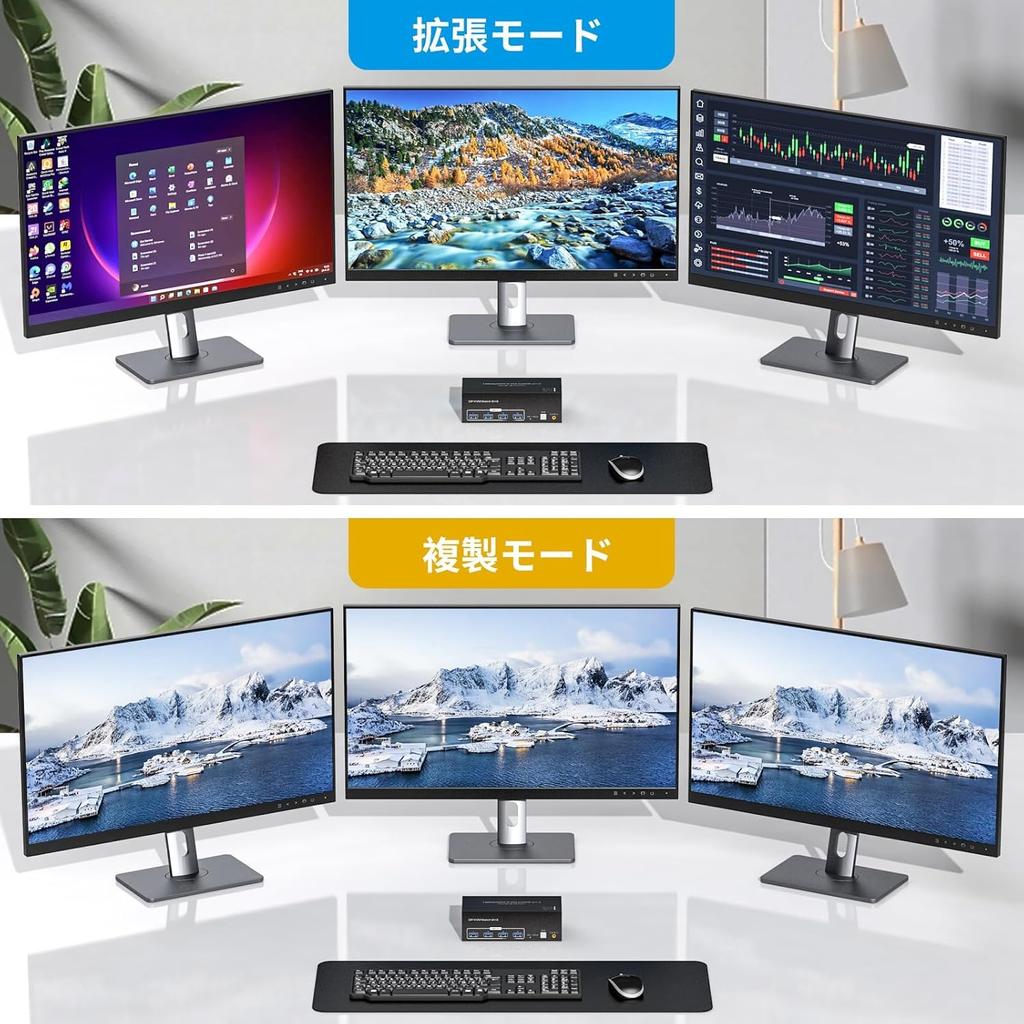 Переключение 3 мониторов одновременно 8K DisplayPort KVM-коммутатор Коммутатор 4K 144 Гц DP 2 Входа 3 Выхода 2PC Sharing 4 Hub Коммутатор Коммутатор DP KVM