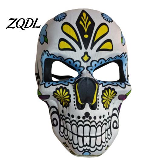 Comfortable Carnival Face Cushion Day of The Dead Skull Masque, Halloween Sugar Full Party Masque Masquerade Accessory for Cosplay, Mexican