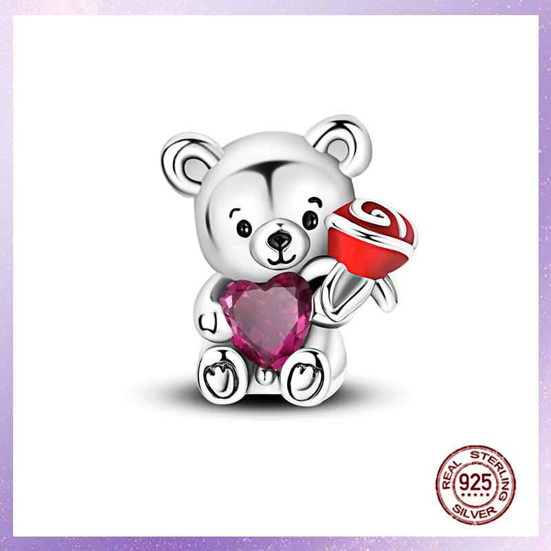 Фиолетовые Шармы Медный Fit Оригинальный Подвесной Браслет Бабочка Стекло Сердце Перо Клип Шарм Подвеска Светящаяся Бусина DIY Ювелирные Изделия