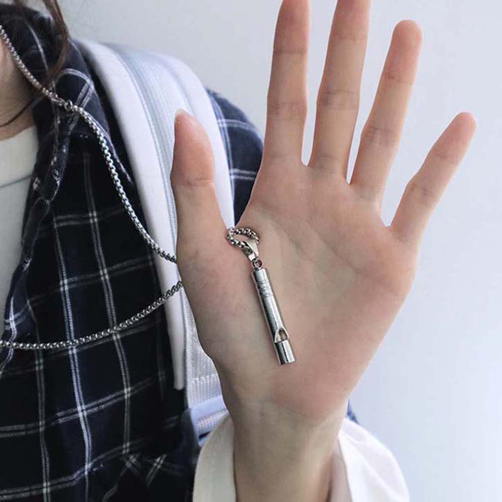 Zinc Zinc Alloy Hip-hop Cool Style Women Whistle Necklace Sweater Chain Necklace for Men Titanium Steel Chain