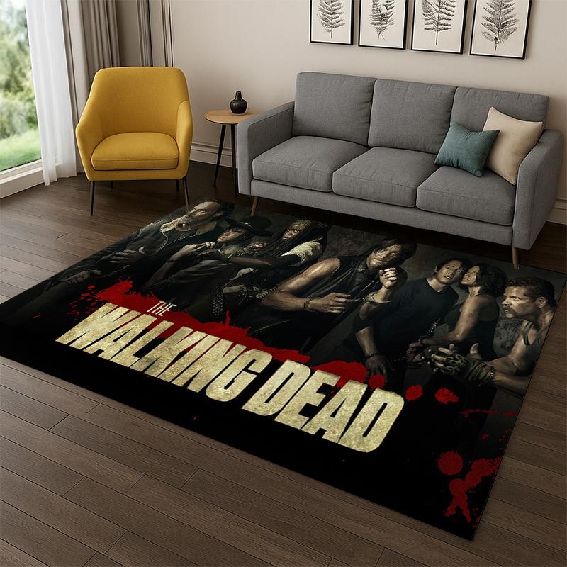 Классический ковер The Walking Dead Рик и Дэрил, ковер в стиле хоррор для ТВ, для спальни, гостиной, дивана, прихожей, домашний декор, детский коврик, нескользящий