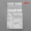 100pcs White/Clear Pack Poly Storage Hang Hole Zipper Packaging Bag