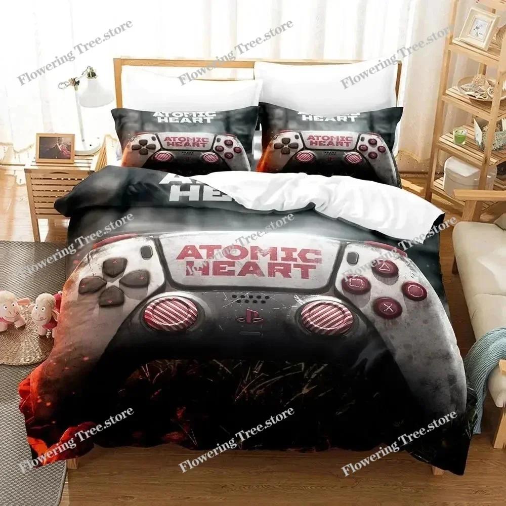 3D Печать Игровой Atomic Heart Комплект Постельного Белья Пододеяльник Комплект Постельного Белья Покрывало Наволочка Одеяло Размер King Queen Мальчики Взрослые Постельное Белье02