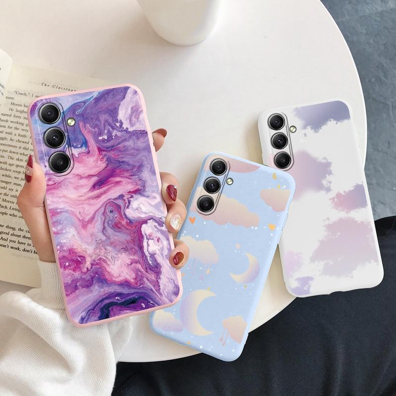 Cloud Patterned Soft Silicone Case For Samsung A55 A35 Xiaomi Redmi Note 13 Pro 13C iPhone 15  Huawei Honor Realme Camera Protective Shockproof Cover
