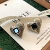 Metal Texture Love Heart Stud Earrings Accessible Luxury Fancy Dignified Generous Style Unique Earrings Fashion Retro Heart-Shaped Earrings