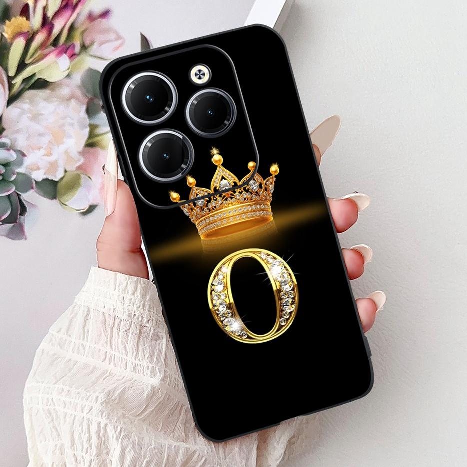 Чехол для Infinix Hot 40 Pro X6837 Роскошная Корона Буквы Чехол Мягкий Силиконовый Чехол для Телефона Для Infinix Hot 40i Hot40 Pro Hot40i Накладка