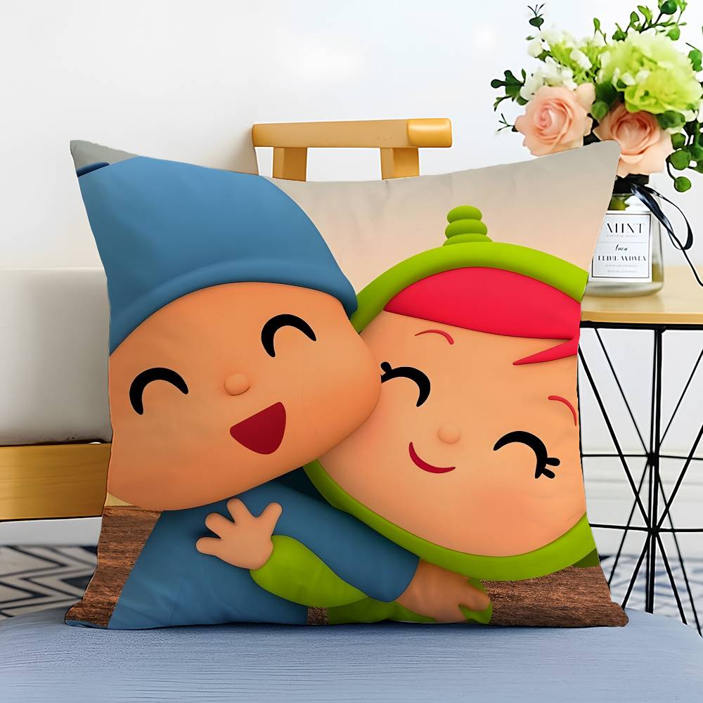 Милая наволочка с мультяшным принтом P-Pocoyo-MT, напечатанная, из матового флиса, подушка, нежная к коже, экологически чистая сублимационная печать