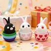 Пасхальный кролик, украшение в виде яйца, 3D-печать, красочная фигурка яйца, брелок, игрушка-кликер для пальцев в виде кролика, праздничное украшение, сувениры для вечеринки