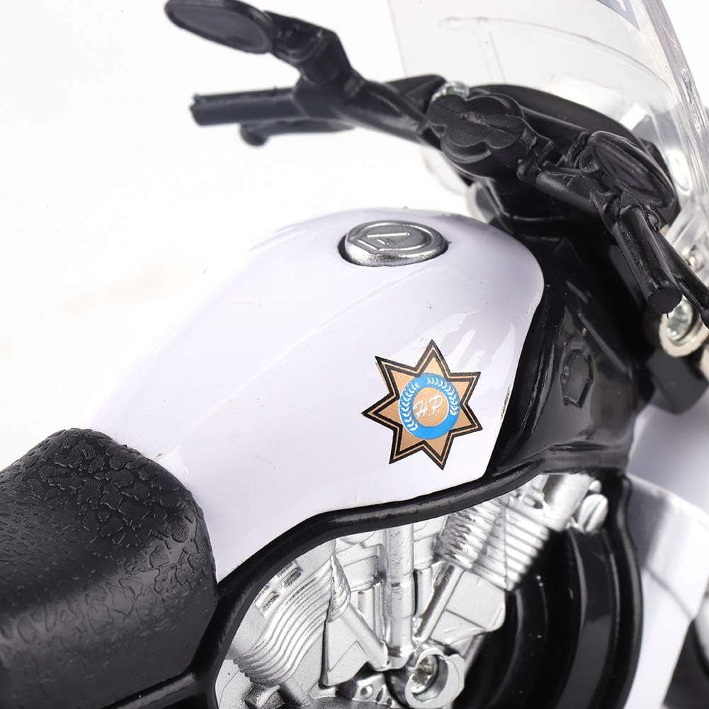 1/12 полицейский мотоцикл, игрушечная модель автомобиля, детский игрушечный мотоцикл с откатным механизмом