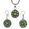 Peridot   Gemstone Pendant Jewelry Set Quartz Necklace 18-20''