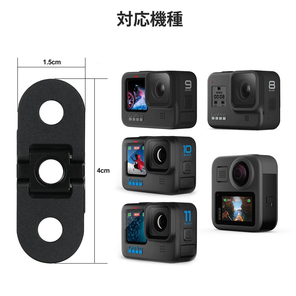 HSU Aluminum Replacement Finger Base Mount with Screw Conversion Adapter for GoPro Camera Accessory 1/4" Hole, (5-6 Screws),
