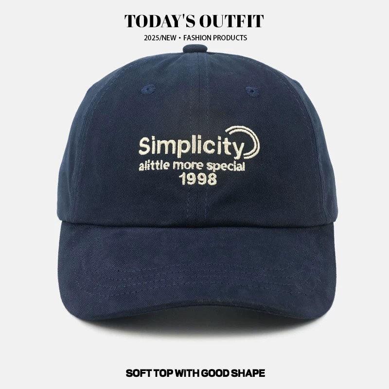 Бейсболка с вышивкой букв Новая корейская бейсболка Женская бейсболка с широкими полями для лица Буквы Защита от солнца Бейсболка