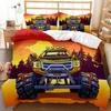 Truck Duvet Cover Set Automobile Blue Monster Pickup Truck Off Road Vehicle Bedding Set For Boys King Size Polyester Quilt Cover