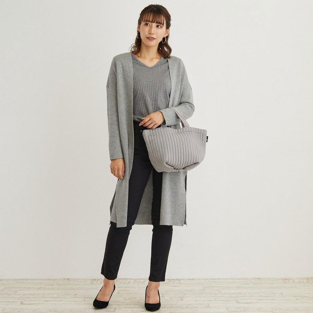 1230 Quilted Tote Bag SC A4 Wide Ible [Rootote] (Mauve)