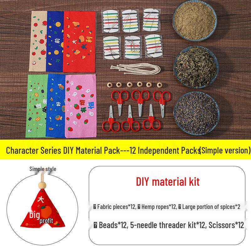 Handmade Dragon Boat Festival Sachets: Lavender & Mugwort Mosquito Repellent in Ancient Hanfu Style for Kids