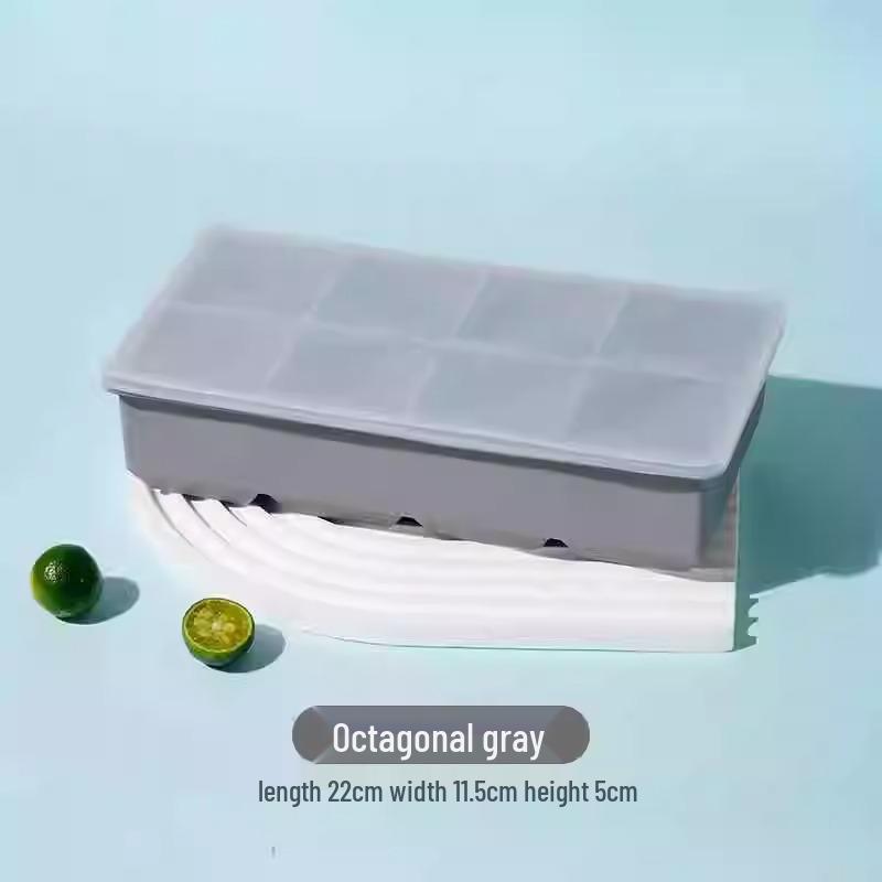 Большой силиконовый лоток для льда с крышкой - Пищевой, не содержит БФА