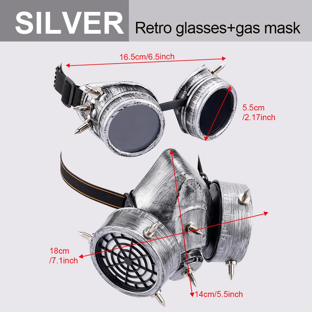 Очки Пасхальная Маска Хэллоуин Стимпанк Мода Ретро Заклепки Газ Косплей Реквизит Карнавальная Вечеринка Респиратор Готические Маски Анти-Туман