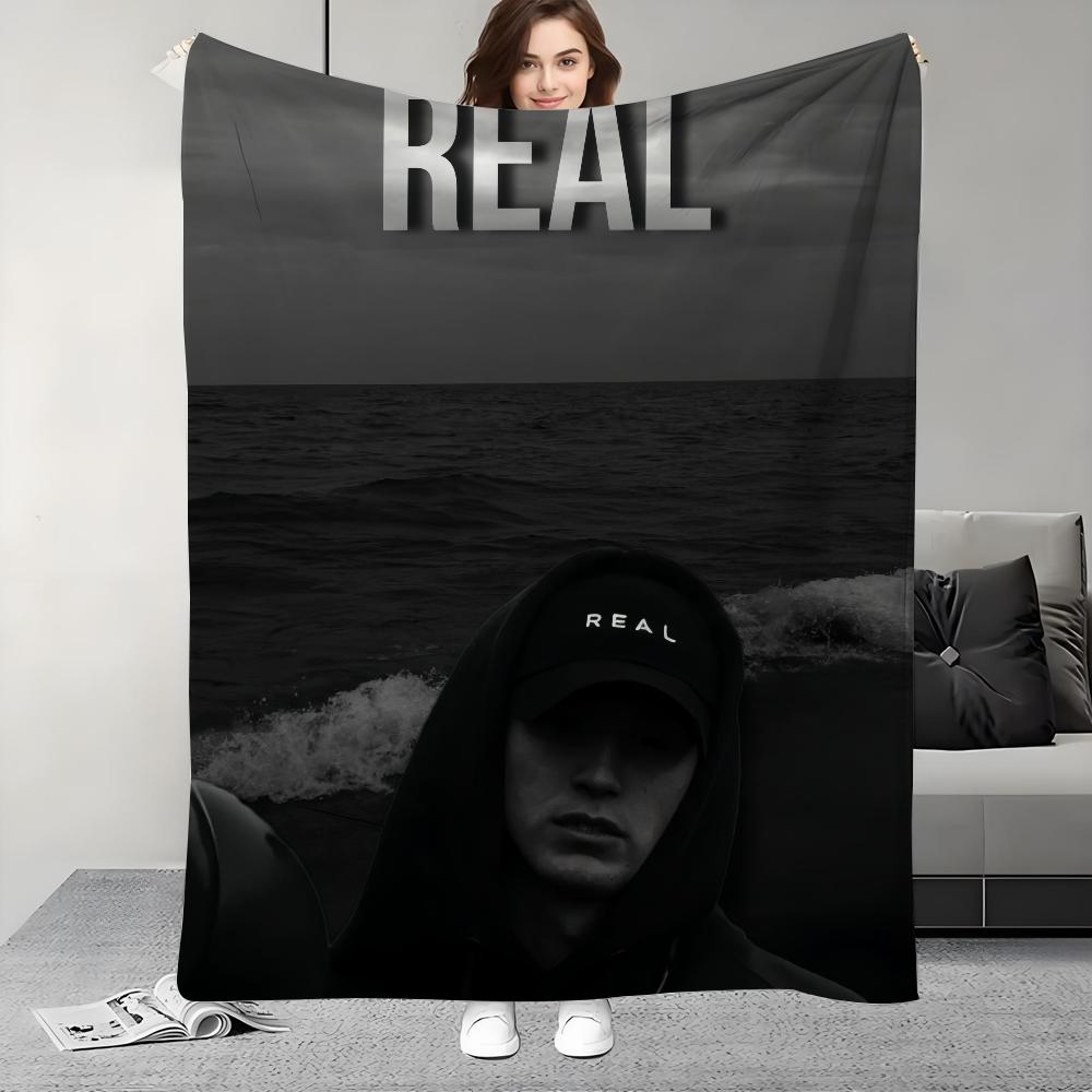 Плед NF FEAR Rapper Дизайн Легкий Для общежитий, Дневного сна, Гостиной, Офиса, Дивана, Всесезонный