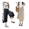 Летние женские брюки-юбки с высокой талией и широкими штанинами - повседневные, универсальные, облегающие