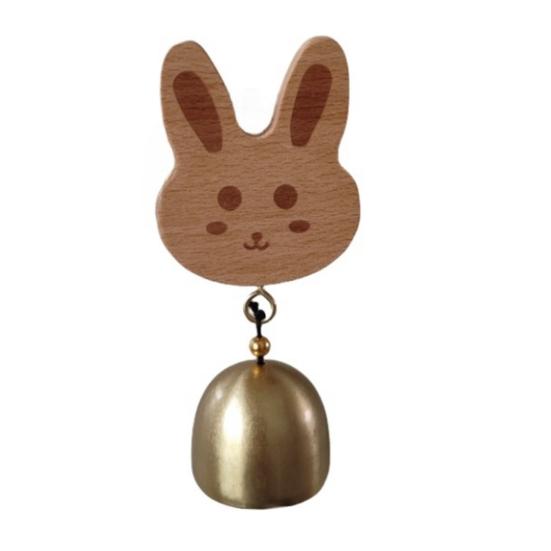 Дверной звонок с изображением мультяшного животного и клейкой заплаткой, сладкий звук, простая установка, декоративный дверной звонок, деревянный дверной звонок, подарок на открытие домашнего магазина на день рождения