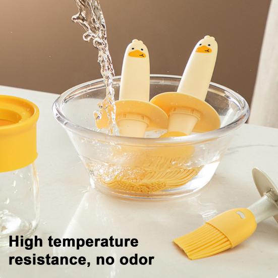 Щетка для бутылок с маслом 2 в 1, силиконовая термостойкая щетка с прозрачным многоразовым контейнером для масла, соевого соуса