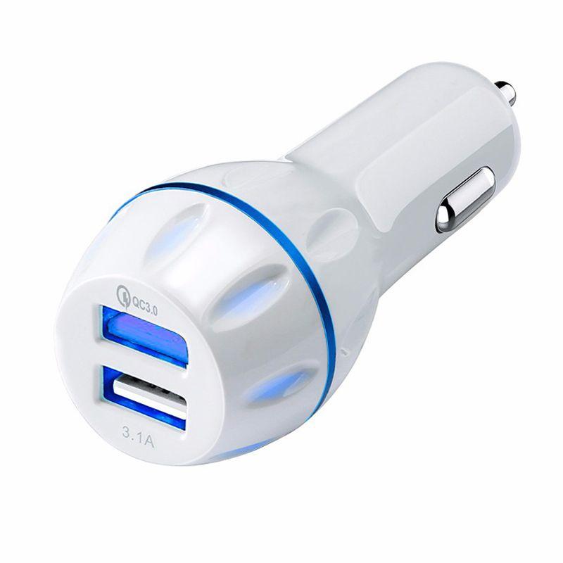 Двойное USB-зарядное устройство для автомобиля с поддержкой быстрой зарядки QC 3.0 Qualcomm Quick Charge 3.0 Для iPhone, GPS, Samsung