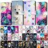 Кожаный чехол-книжка для Xiaomi Redmi 9 9A 9C 9T 10 10A 10C 12 12C с рисунком льва, кошки, цветка, бабочки, с карманом-кошельком для карт