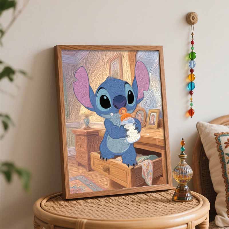 Disney Набор для цифровой масляной живописи Stitch, ручная работа, DIY, домашний декор