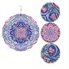 Blue & Pink Heart Mandala Wind Chime - Vibrant Metal Garden Decoration with 360° Hook, Ideal for Spring & Summer, Perfect Gift for Friends and Family