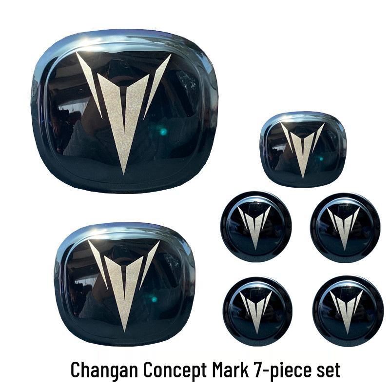 Наклейка с логотипом автомобиля Changan для UNI-V/K/T, EADO, CS75plus, CS35, CS55, CS85, Ruicheng - Черная Модификация.