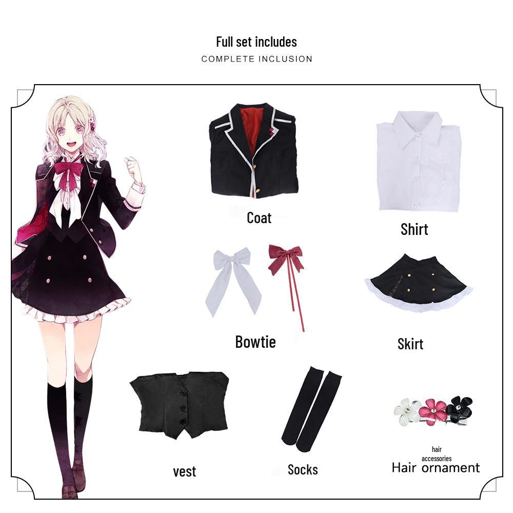 Diabolik Lovers Yui Komori Cosplay Costume - Women's Full School Uniform Set